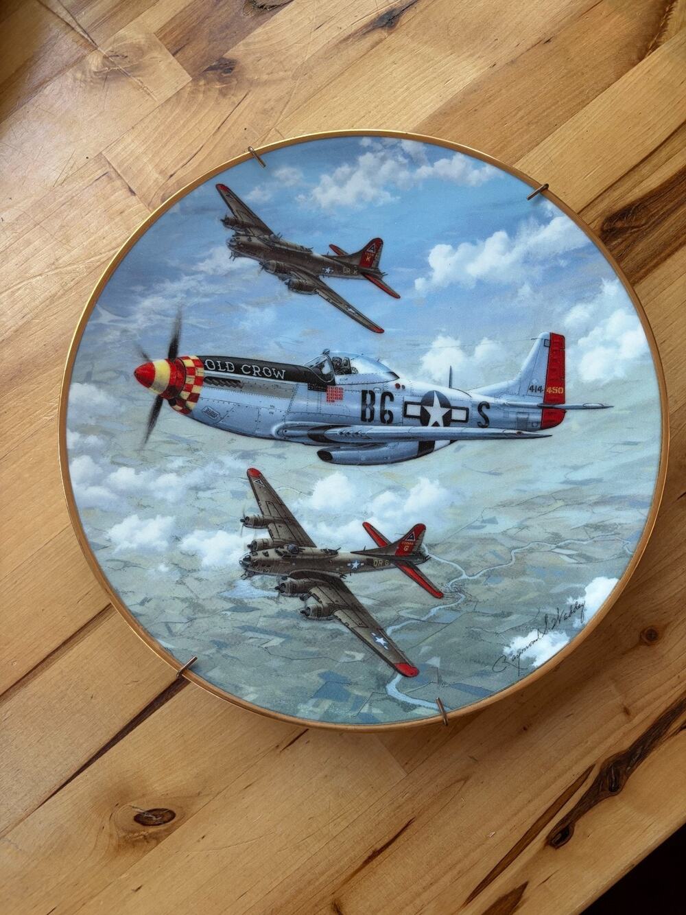 Vtg Hamilton Collection WWII Fighter Planes Collector Plates Lot 5x Corsair P51